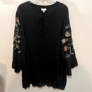 J.Jill Women’s Blouse Black Size 2X